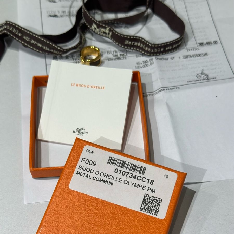 台灣專櫃購入 Hermes earcuff大象灰耳骨夾 愛馬仕 大象灰 耳釦 耳扣 Hermes 耳骨夾-12