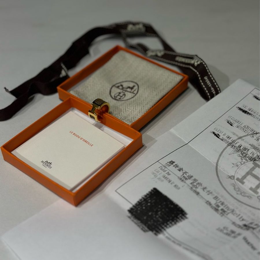 台灣專櫃購入 Hermes earcuff大象灰耳骨夾 愛馬仕 大象灰 耳釦 耳扣 Hermes 耳骨夾-18