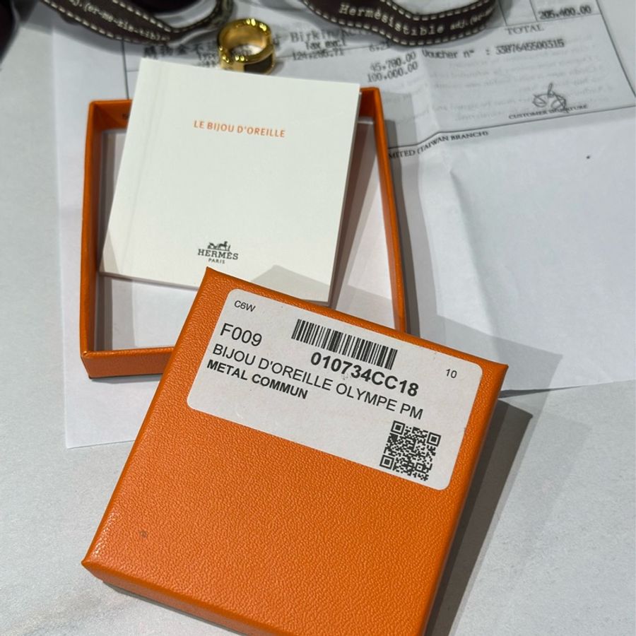 台灣專櫃購入 Hermes earcuff大象灰耳骨夾 愛馬仕 大象灰 耳釦 耳扣 Hermes 耳骨夾-20
