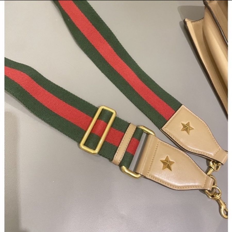 已售出 GUCCI 附背帶 可手拿 肩背 側背 斜背 二手 古馳 正品 竹節包 手提 奶茶 側背 斜背2WAY包 古馳-5