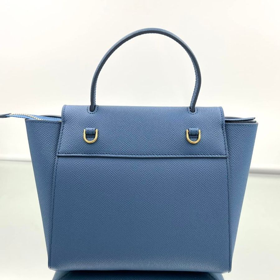 Celine 189003 珠地小牛皮袖珍型 Nano Belt 鯰魚包 Azure 蔚藍《佳節年終折扣》-7