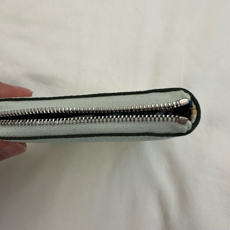 全新 Hermes 氣泡綠X自由之城 狗狗圖案 絲巾短夾 台灣購證影本/原盒-8