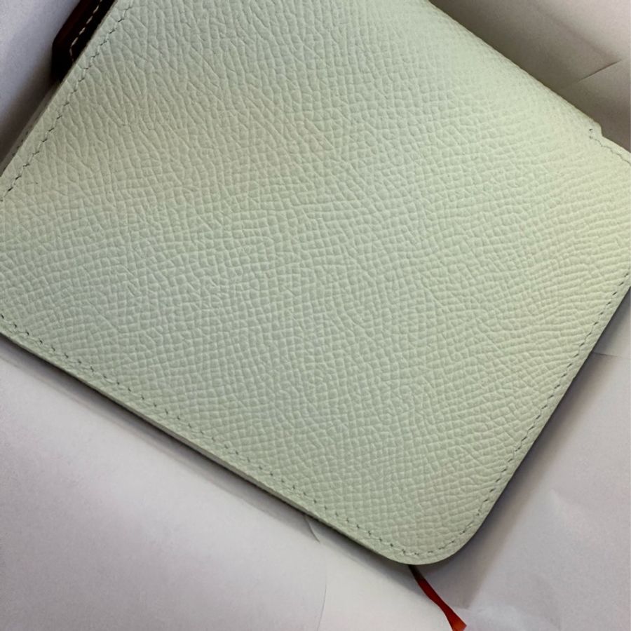 全新 Hermes 氣泡綠X自由之城 狗狗圖案 絲巾短夾 台灣購證影本/原盒-9
