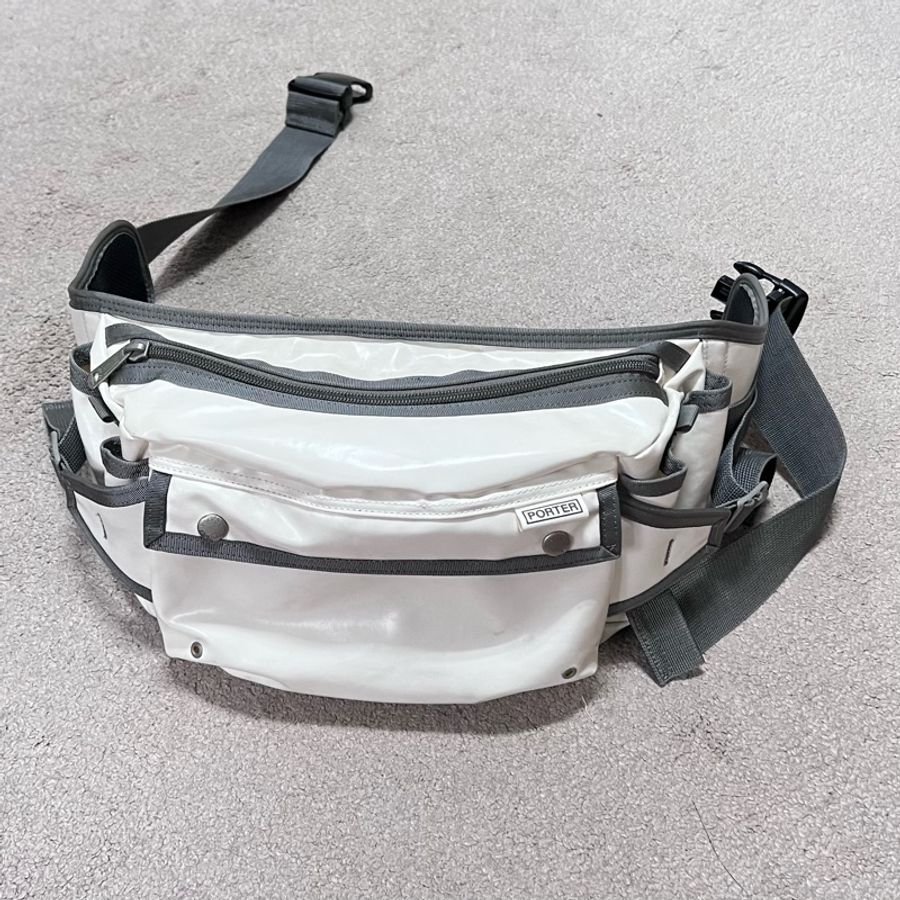 Porter Yoshida & Co Vintage PVC Fanny Pack Japan Belt Bag 日本吉田 腰包 胸包 大號 大容量 工作袋 日本製 鞄-0