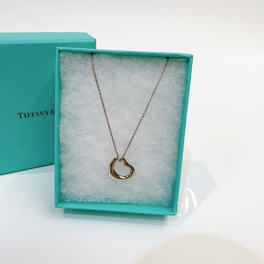 Tiffany 925純銀小open heart愛心項鍊-3
