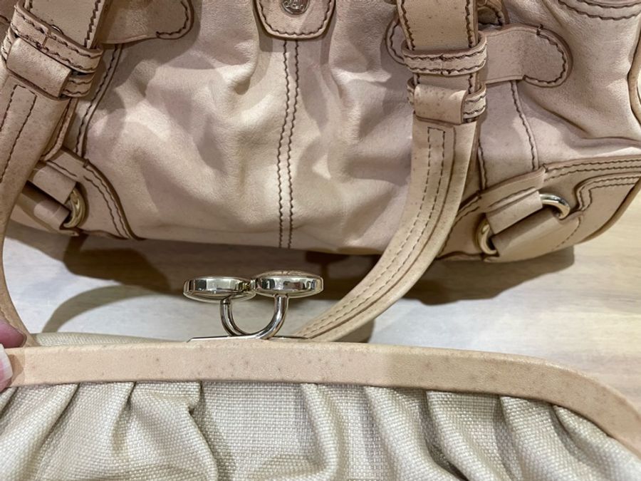Celine 小牛皮金扣復古肩背/手提包-8