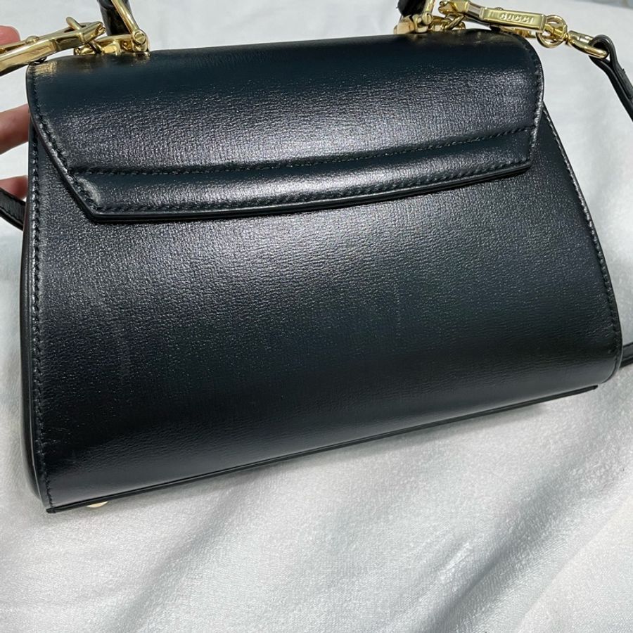 Gucci horsebit1955黑色 手提/肩背/斜背包 馬銜包 梯形包-3