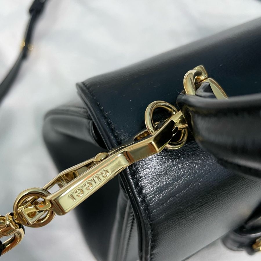 Gucci horsebit1955黑色 手提/肩背/斜背包 馬銜包 梯形包-4