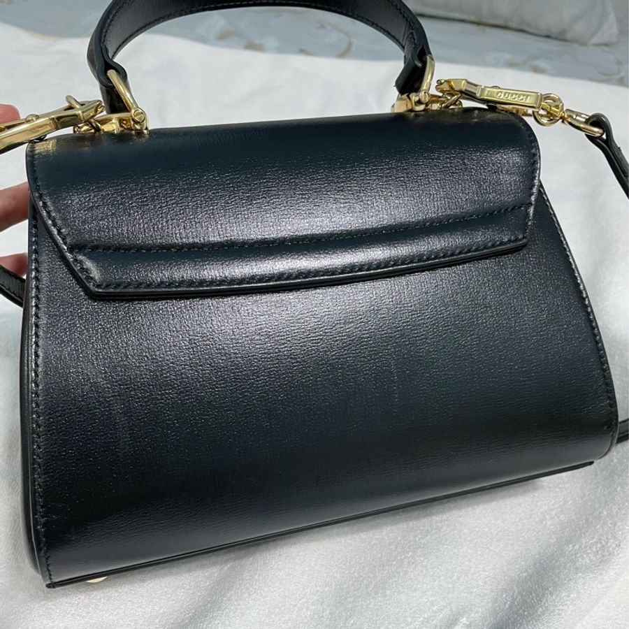 Gucci horsebit1955黑色 手提/肩背/斜背包 馬銜包 梯形包-10