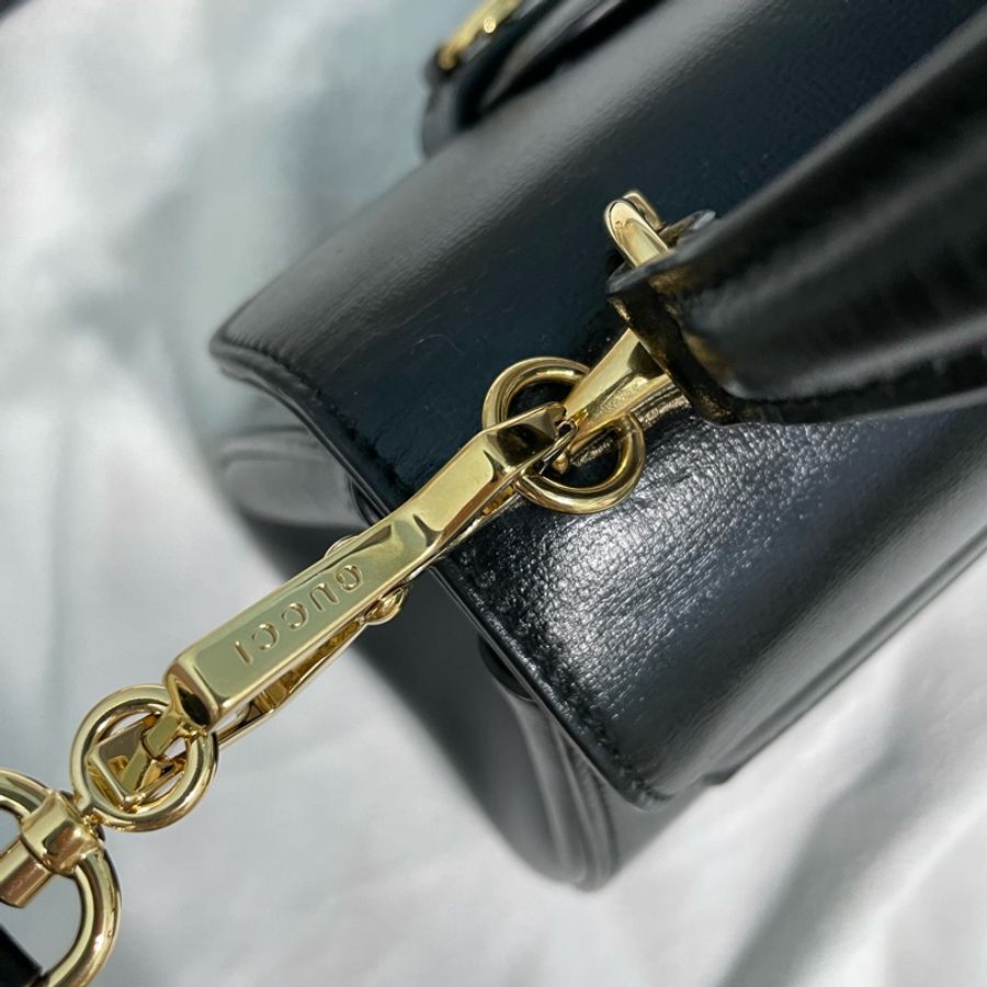 Gucci horsebit1955黑色 手提/肩背/斜背包 馬銜包 梯形包-18