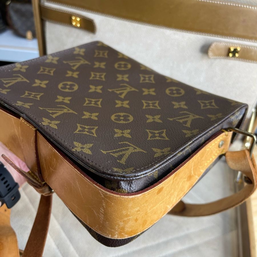 Louis Vuitton 老花MM中款方形馬蹄包💓復古貨色-11