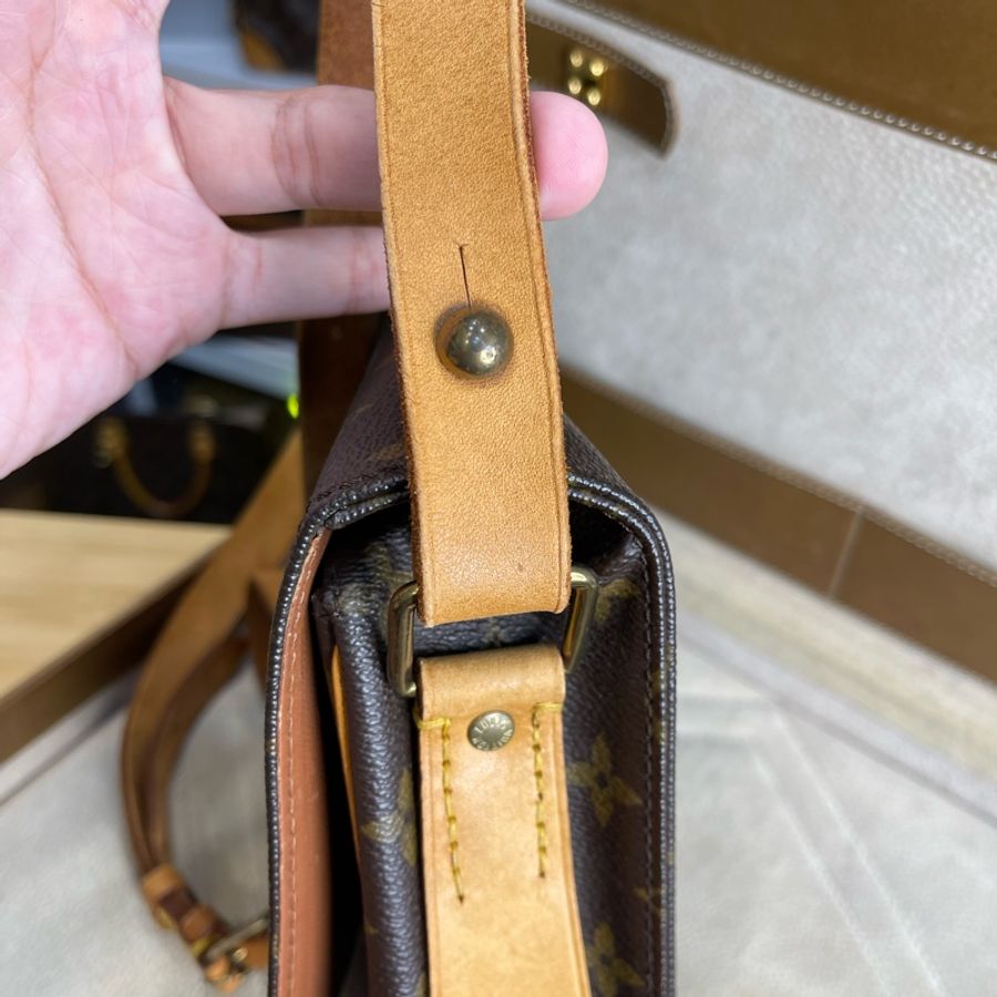 Louis Vuitton 老花MM中款方形馬蹄包💓復古貨色-17
