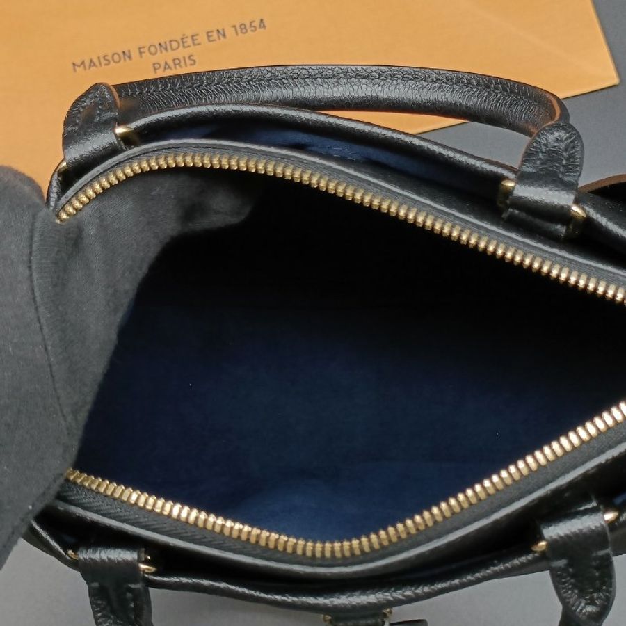 Louis Vuitton LV 黑色全皮 Trianon PM大字紋二用包/肩背包/手提包/斜背包-7