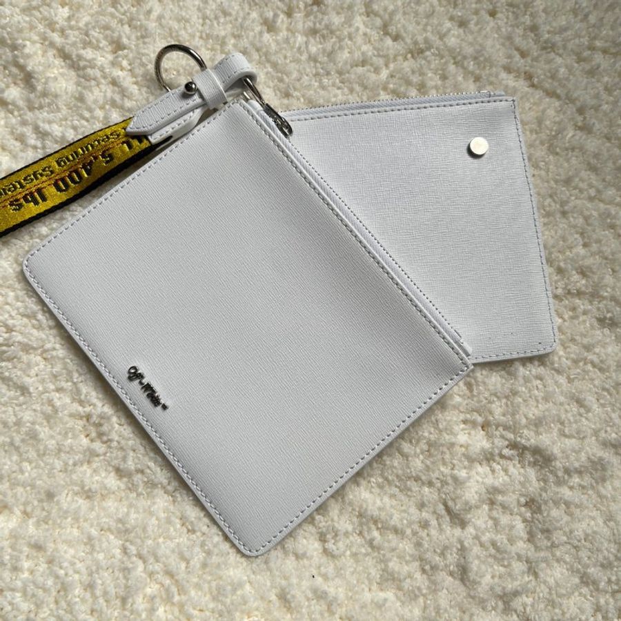 Off-White™ 白色 黑線條 雙平袋 手拿包-3