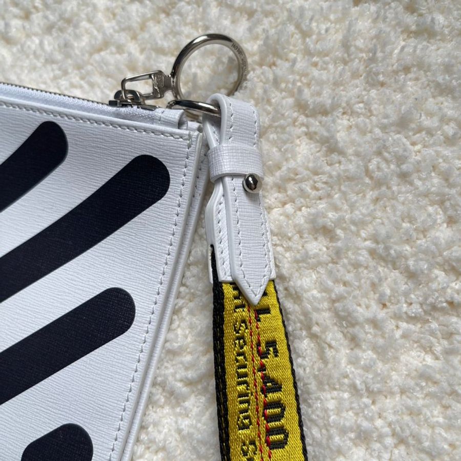Off-White™ 白色 黑線條 雙平袋 手拿包-6