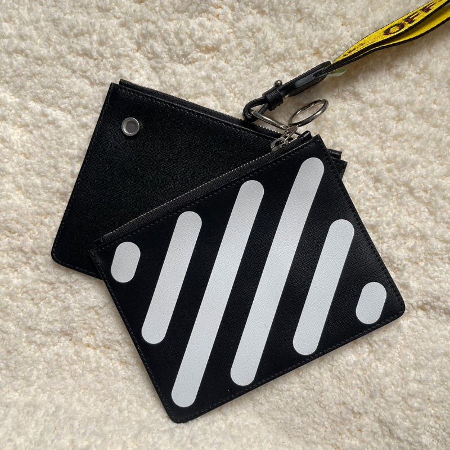 Off-White™ 黑色 白線條 雙平袋 手拿包-1