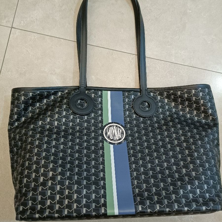 9.6成新 MOYNAT 莫奈 Oh Tote bag,黑銀 MM中款 Moynat-0