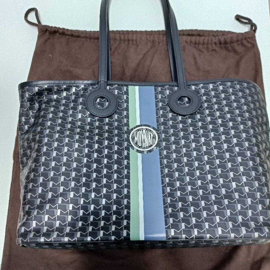 9.6成新 MOYNAT 莫奈 Oh Tote bag,黑銀 MM中款 Moynat-2