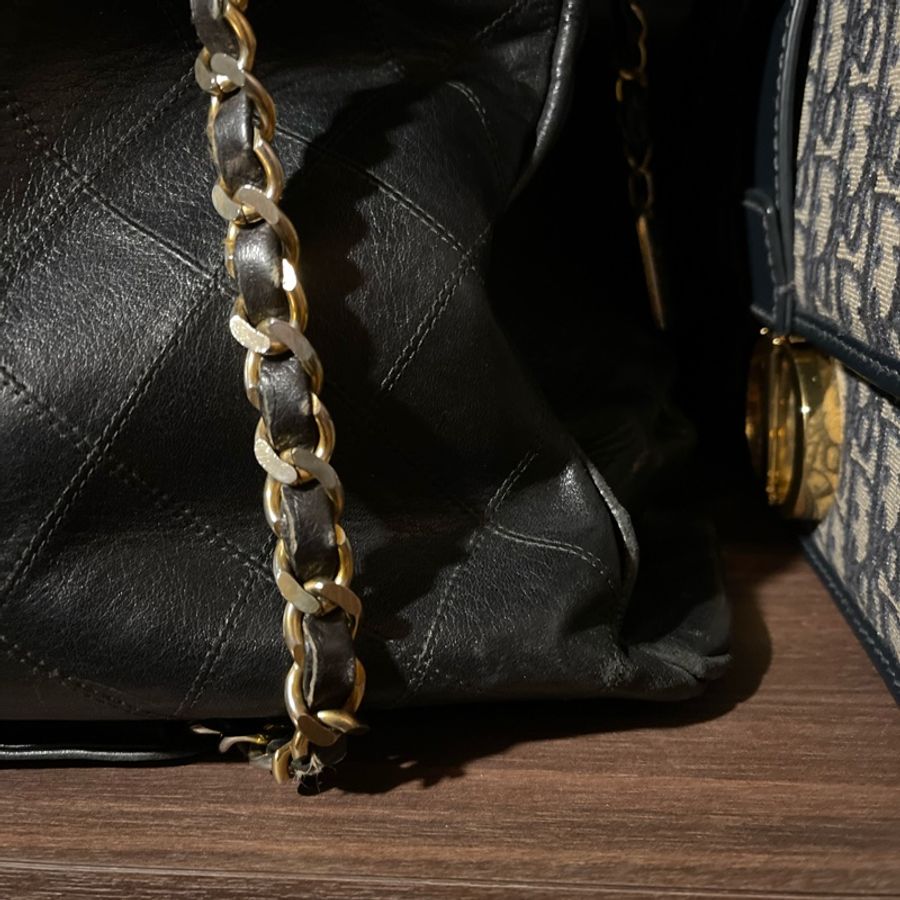 Chanel Black Quilted Lambskin CC Supermodel Weekender XL Tote Gold Hardware, 1989-1991-15