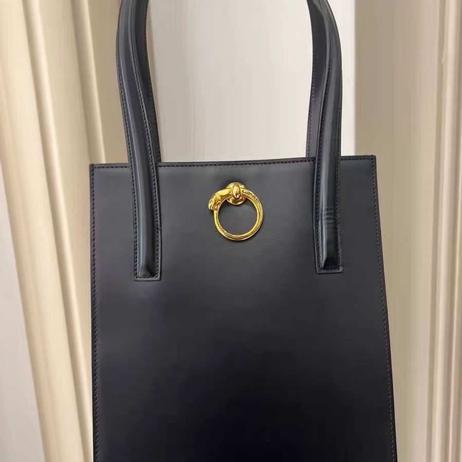 Cartier中古豹頭黑金包/琴譜包/Vintage-0