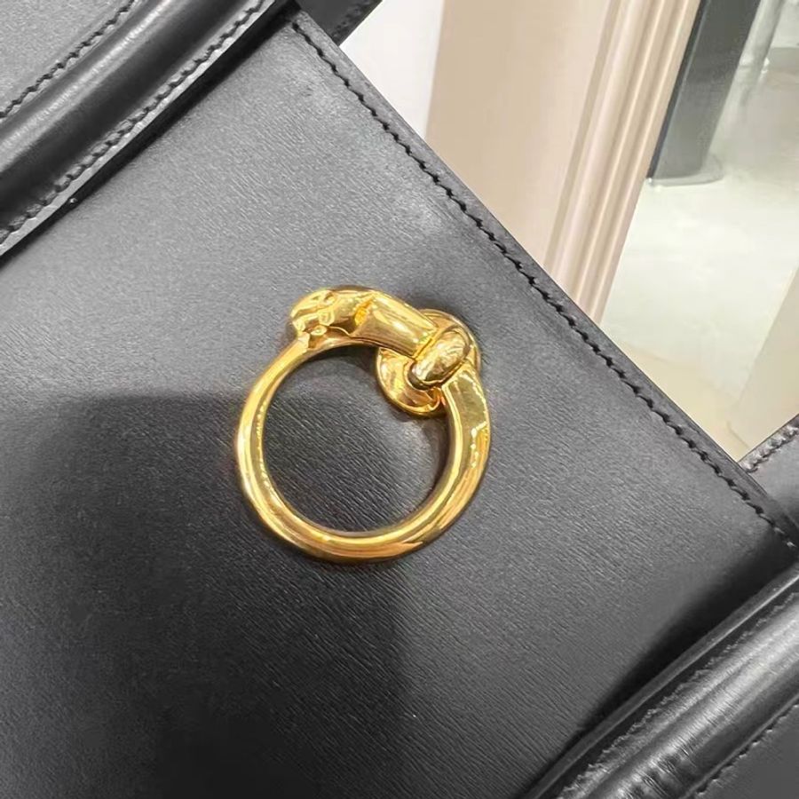 Cartier中古豹頭黑金包/琴譜包/Vintage-1