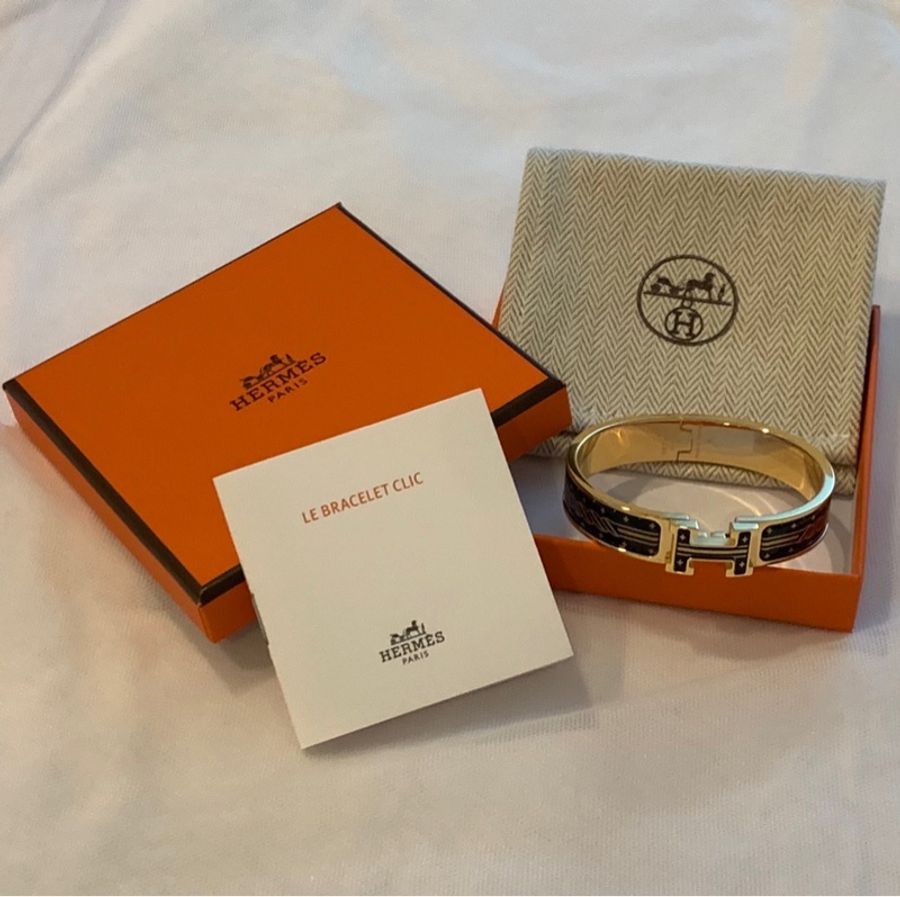 Hermès Clic H Quadrige au Fil黑金手環-2