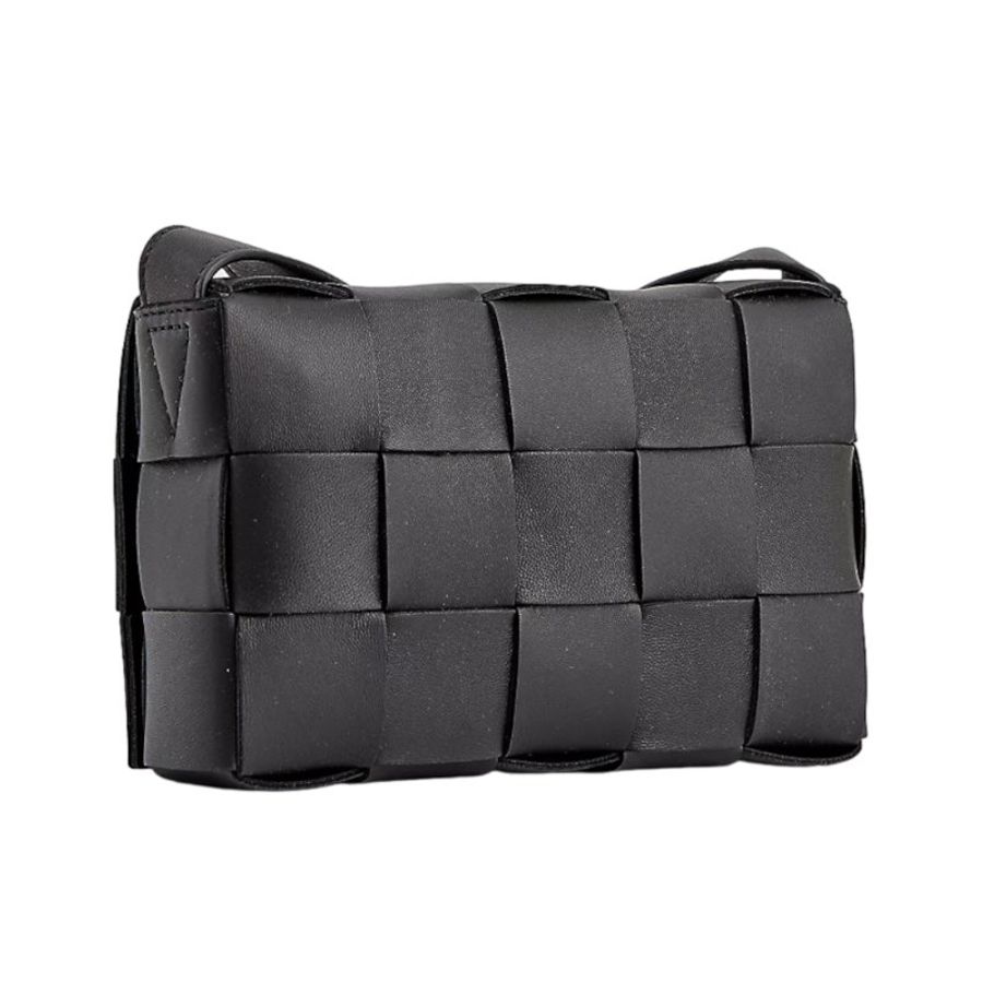 【BOTTEGA VENETA 寶緹嘉】BV Small Cassette 小款 經典編織 磁釦 斜背包 肩背包 黑色 730848-2