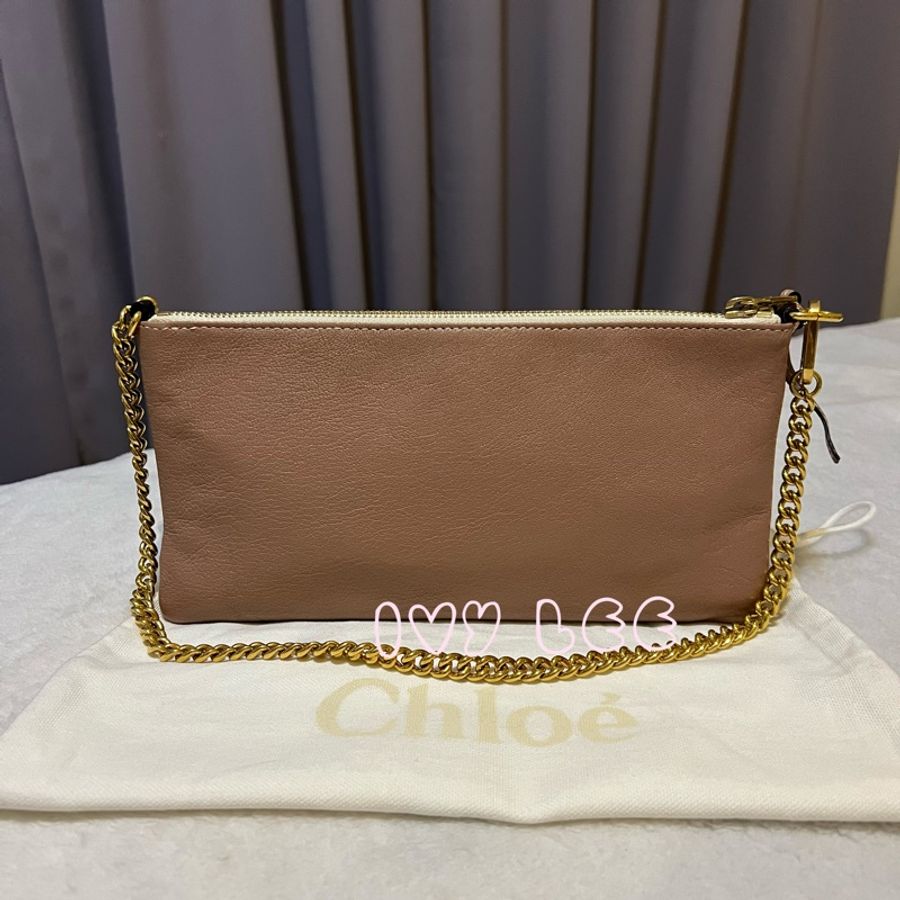CHLOE 拼接膚色 黑色 腋下包 金色鍊包 肩背包 單肩包 手提包 二手精品-1