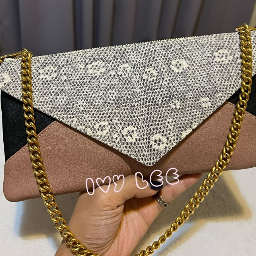 CHLOE 拼接膚色 黑色 腋下包 金色鍊包 肩背包 單肩包 手提包 二手精品-5