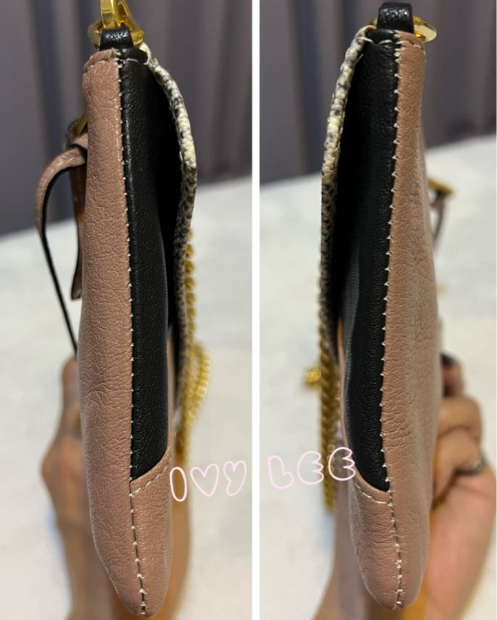 CHLOE 拼接膚色 黑色 腋下包 金色鍊包 肩背包 單肩包 手提包 二手精品-15