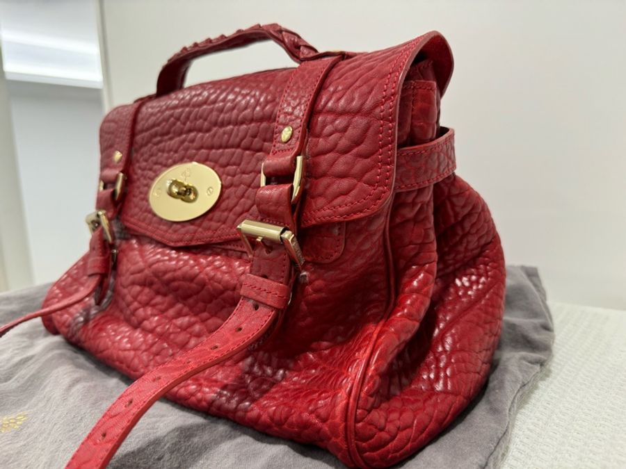 「近全新」Mulberry Alexa Bag 荔枝紋小牛皮兩用包-1