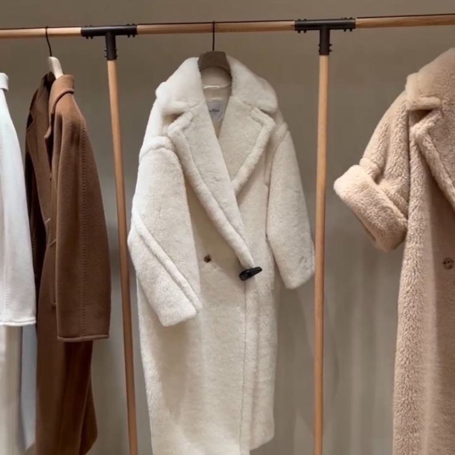 🧧新年特價活動🧧Max Mara 女款 Tedgirl 泰迪羊駝毛羊毛絲混紡大衣 XS/S/M 白色《當季專櫃正售★全新商品 》-9