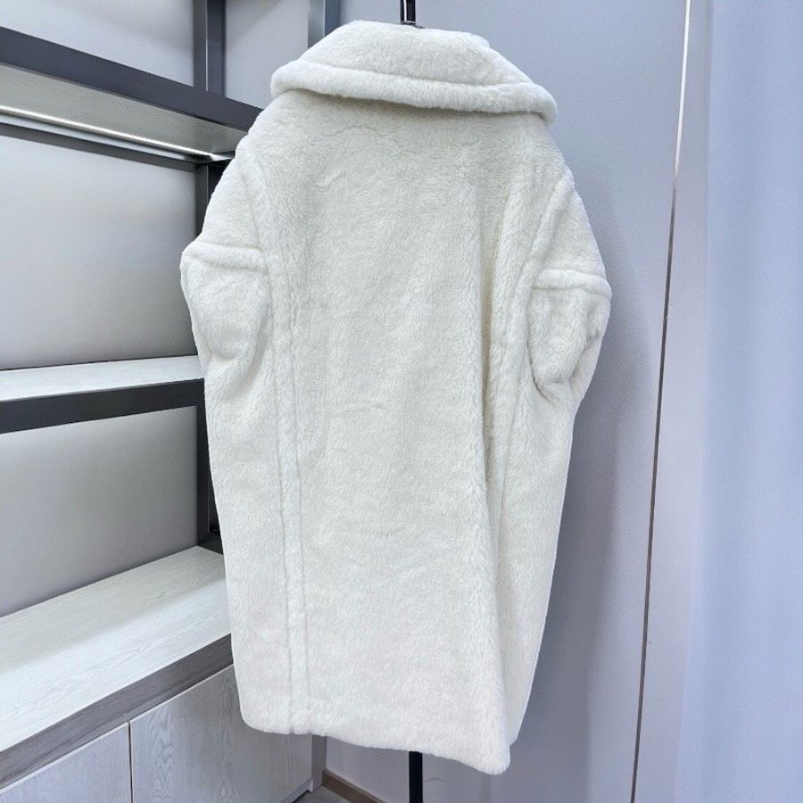 🧧新年特價活動🧧Max Mara 女款 Tedgirl 泰迪羊駝毛羊毛絲混紡大衣 XS/S/M 白色《當季專櫃正售★全新商品 》-1