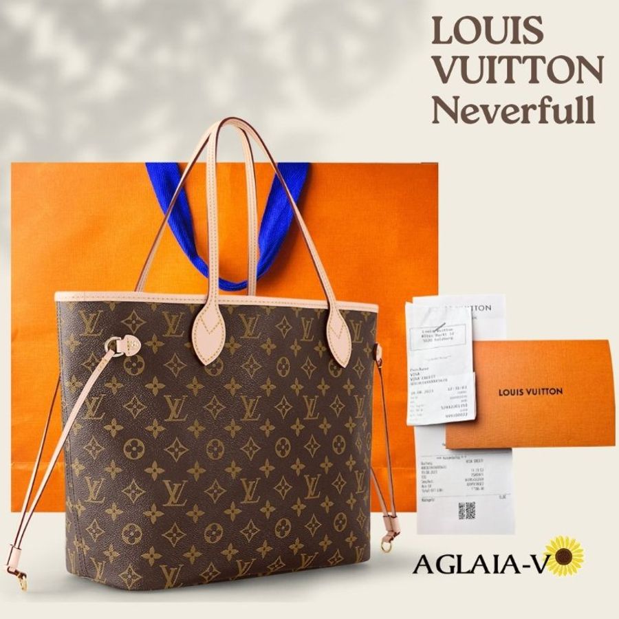LOUIS VUITTON 正品 歐洲帶回全新LV Neverfull MM中型肩揹手提托特包子母袋-6