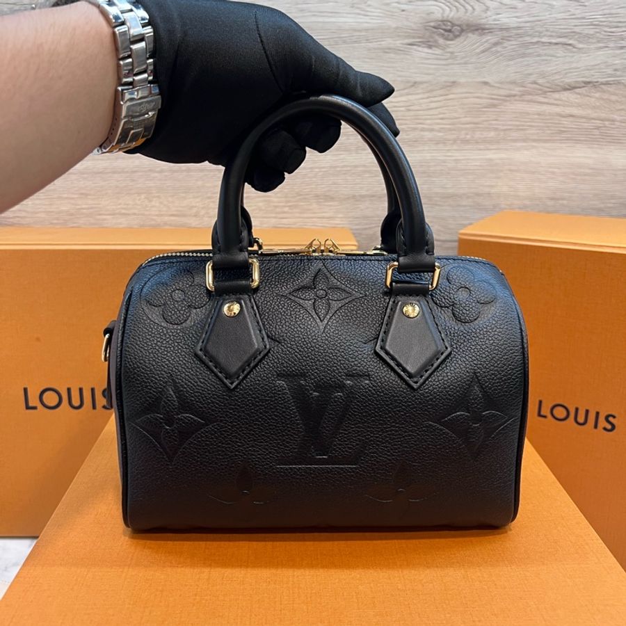 LV Speedy 20 芯片款 壓紋黑皮革-3