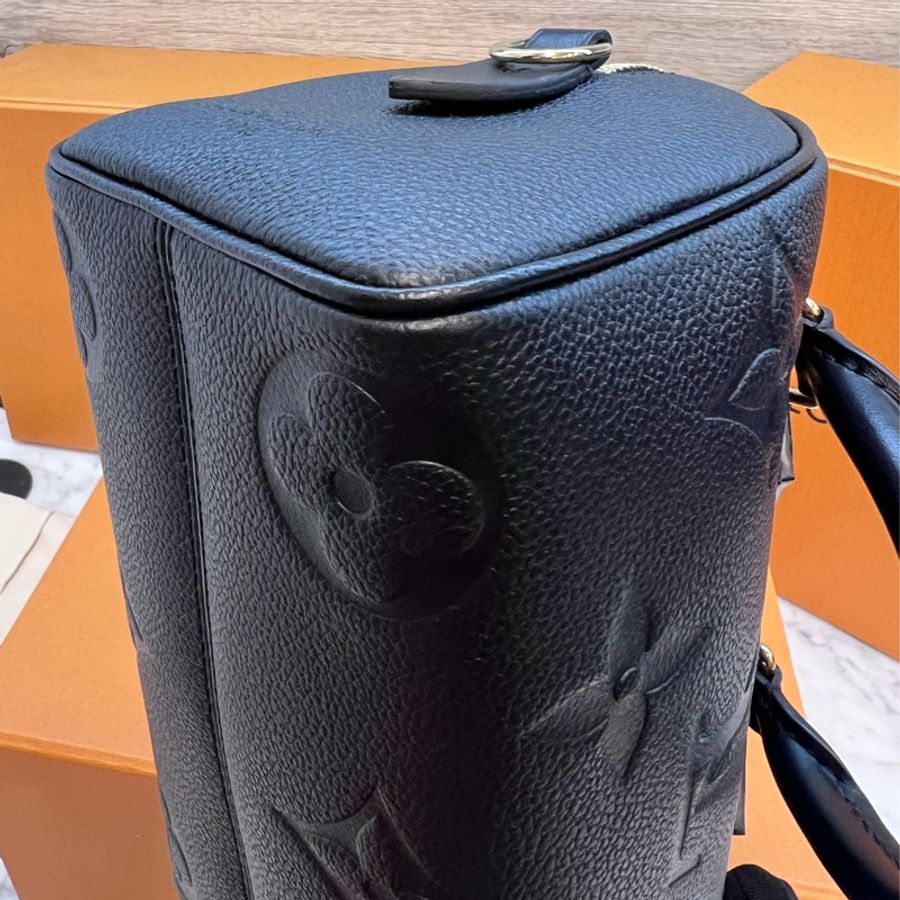 LV Speedy 20 芯片款 壓紋黑皮革-19