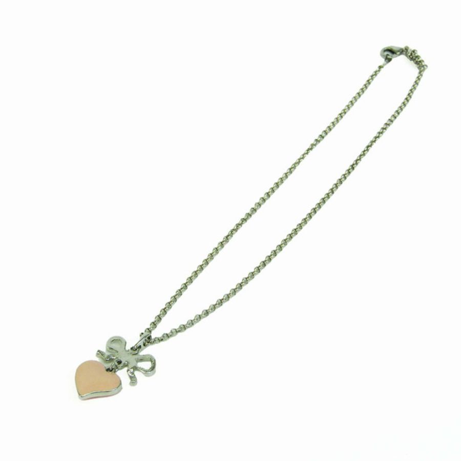 【日本直送】Vivienne Westwood 心形絲帶金屬女士休閒吊墜項鍊(粉紅色、銀色)-2