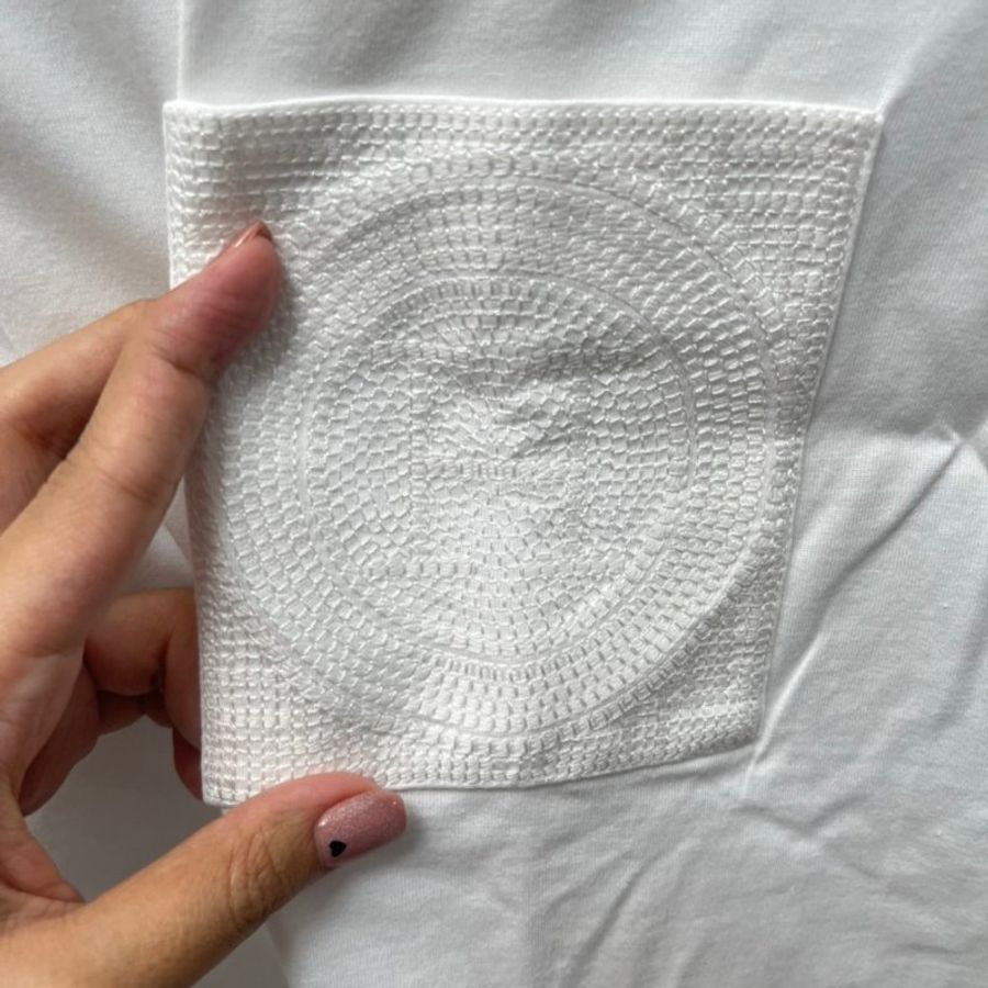 Hermes 白色 t shirt 刺繡H圖-3