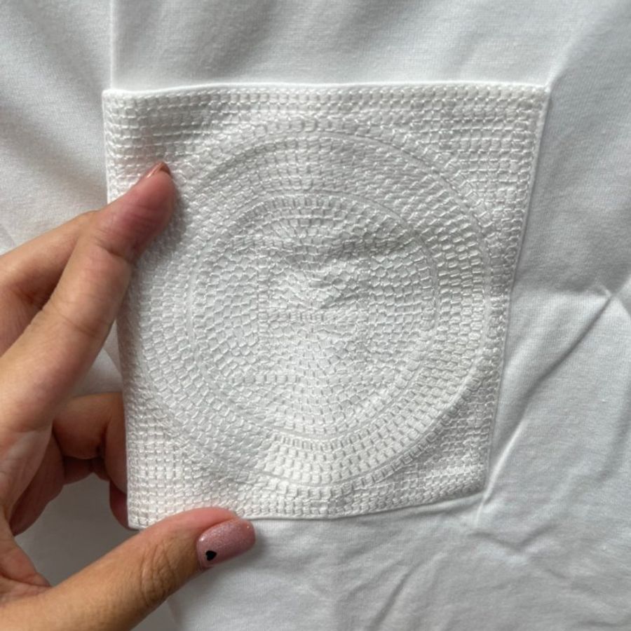 Hermes 白色 t shirt 刺繡H圖-5