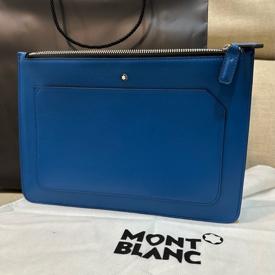 MONTBLANC 萬寶龍124083 皮革拉鍊開合手拿包-2