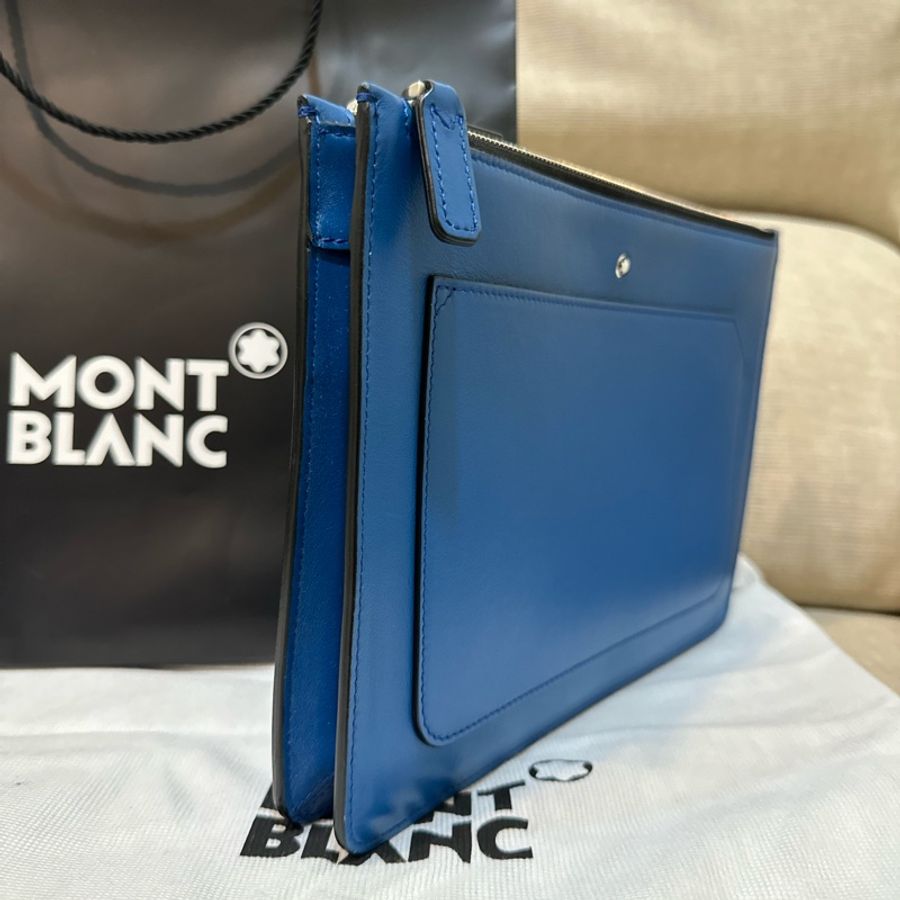 MONTBLANC 萬寶龍124083 皮革拉鍊開合手拿包-11
