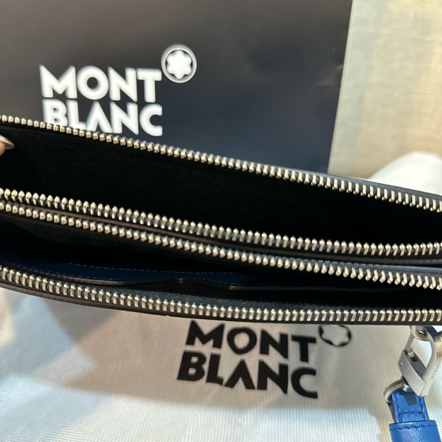 MONTBLANC 萬寶龍124083 皮革拉鍊開合手拿包-14