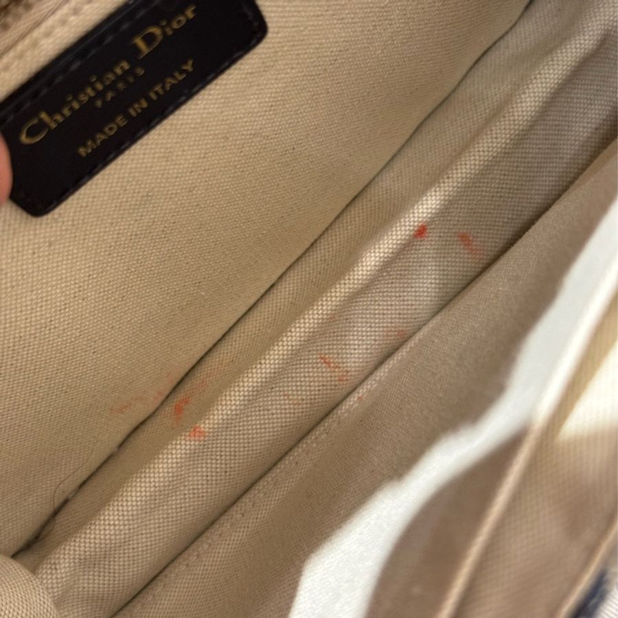 DIOR OBLIQUE ADDICT藍色緹花鏈條 中號-7
