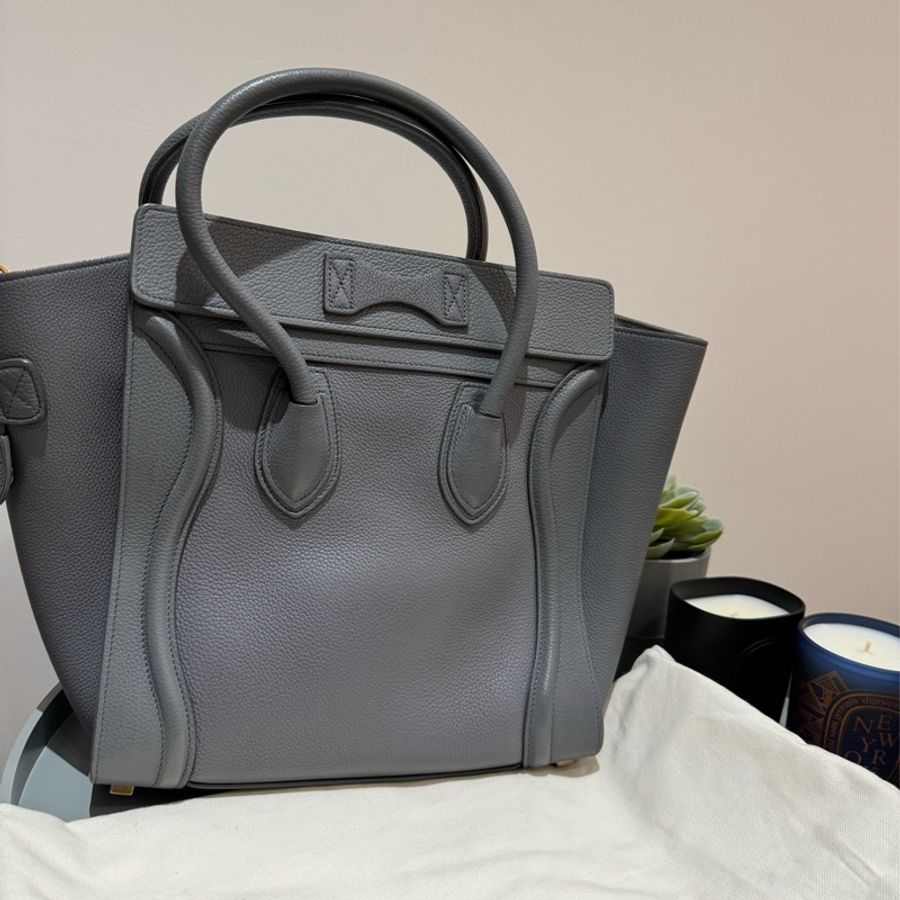 Celine Nano Luggage micro 炭灰色囧臉包 小號-3