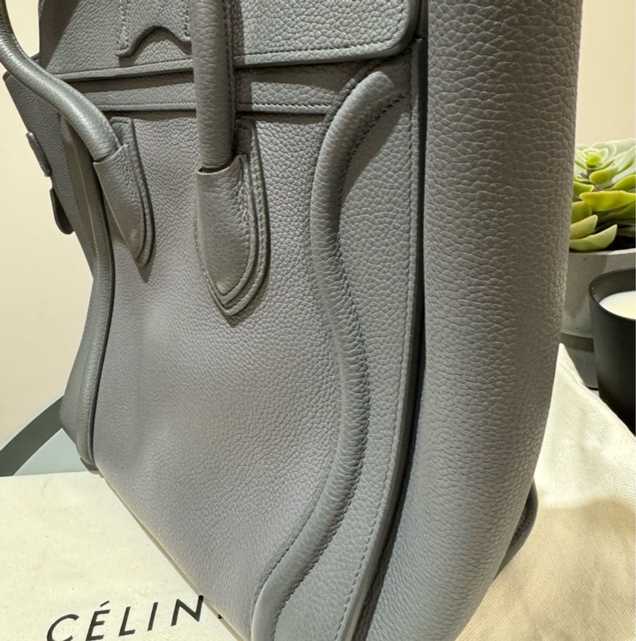 Celine Nano Luggage micro 炭灰色囧臉包 小號-9