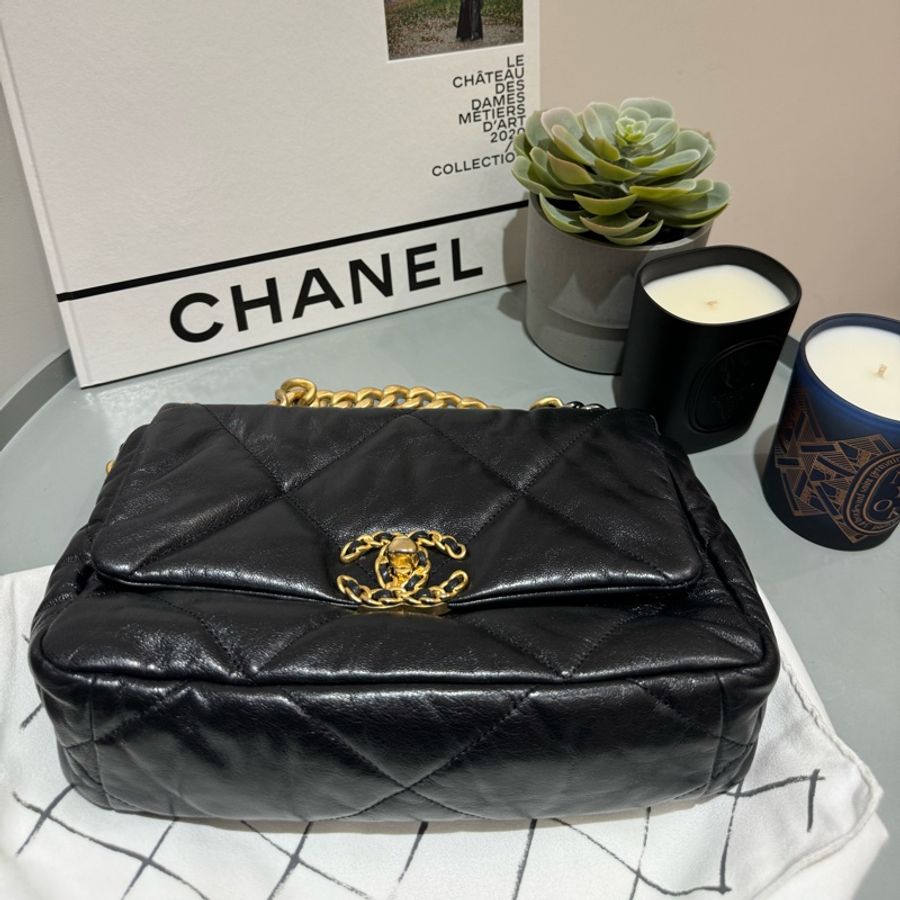 Chanel 19 bag small 黑金-0
