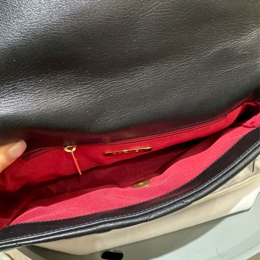 Chanel 19 bag small 黑金-7