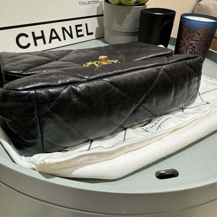 Chanel 19 bag small 黑金-8