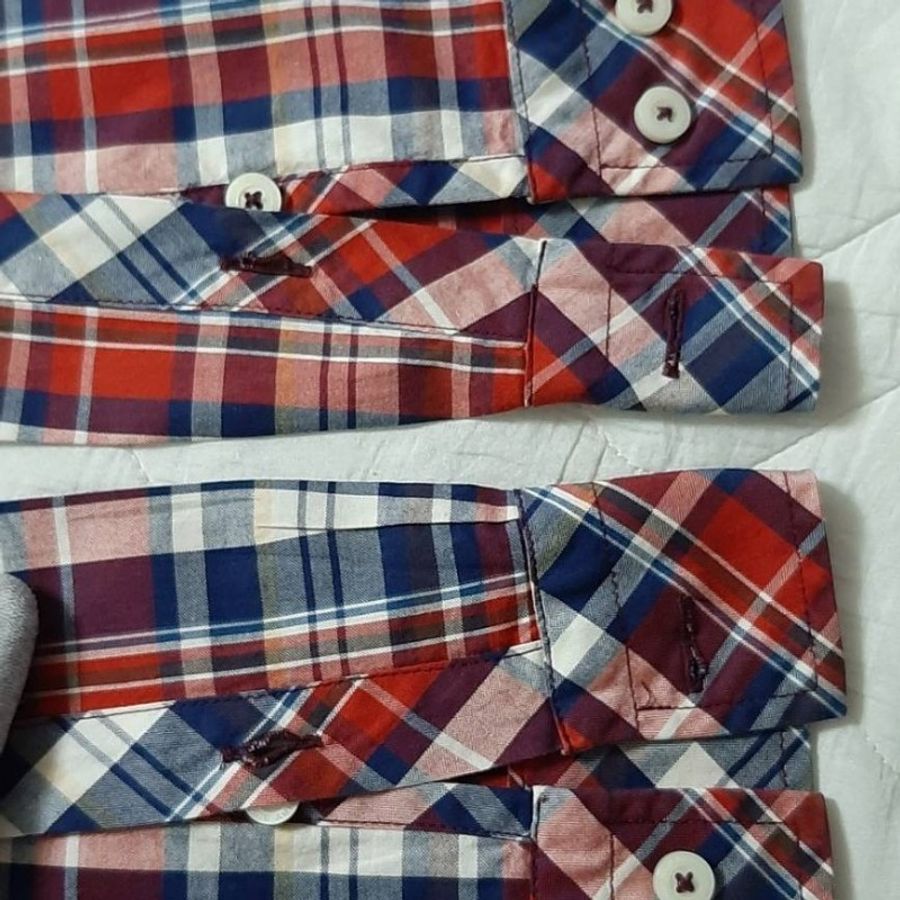絕版黑標-近新正品Burberry Black Label 博柏利格紋戰馬純棉休閒長袖襯衫3號-4