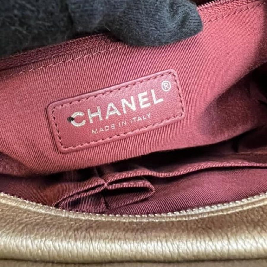 Chanel美美的古銅金色漸層大款流浪包-15
